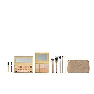 Sigma Beauty Ambiance Complete Collection - 14 Buttery Eyeshadow Powders, Highlighter Palette with 6 Metallic Highlighters, 2 Hydrating Lip Gloss, & 5 Makeup Brushes - Full Makeup Set