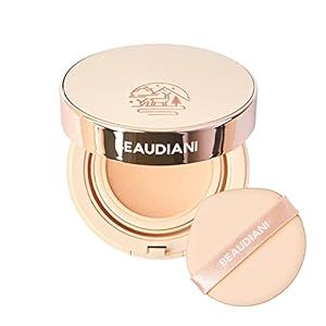 Beaudiani cover Cushion Foundation,Natural Coverage, Korean Makeup,Mesh Tight Up Cushion,Cc Cream, Light Beige, Long Lasting High Hydrating Finish, 0.51 Oz Liquid, For Sensitive Dry Skin, Compact 02