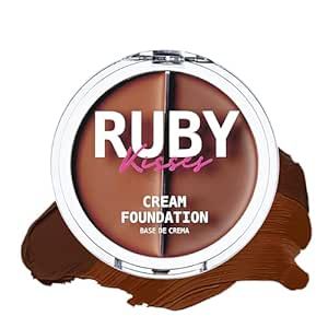 Ruby Kisses 3D Face Creator Cream Foundation & Concealer, 12 Hours Long Lasting, Medium to Full Coverage, Non-Greasy, Ideal for Makeup & Contour Palette (Level 15)