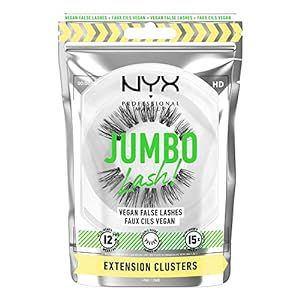 NYX PROFESSIONAL MAKEUP Jumbo Lash! Vegan False Eyelashes, Up to 12HR Wear, Reusable Fake Lashes - Extension Clusters