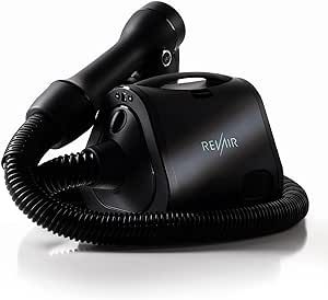 RevAir Reverse-Air Hair Dryer, Vacuum Hair Dryer for All Hair Types, 800 Watts, Black